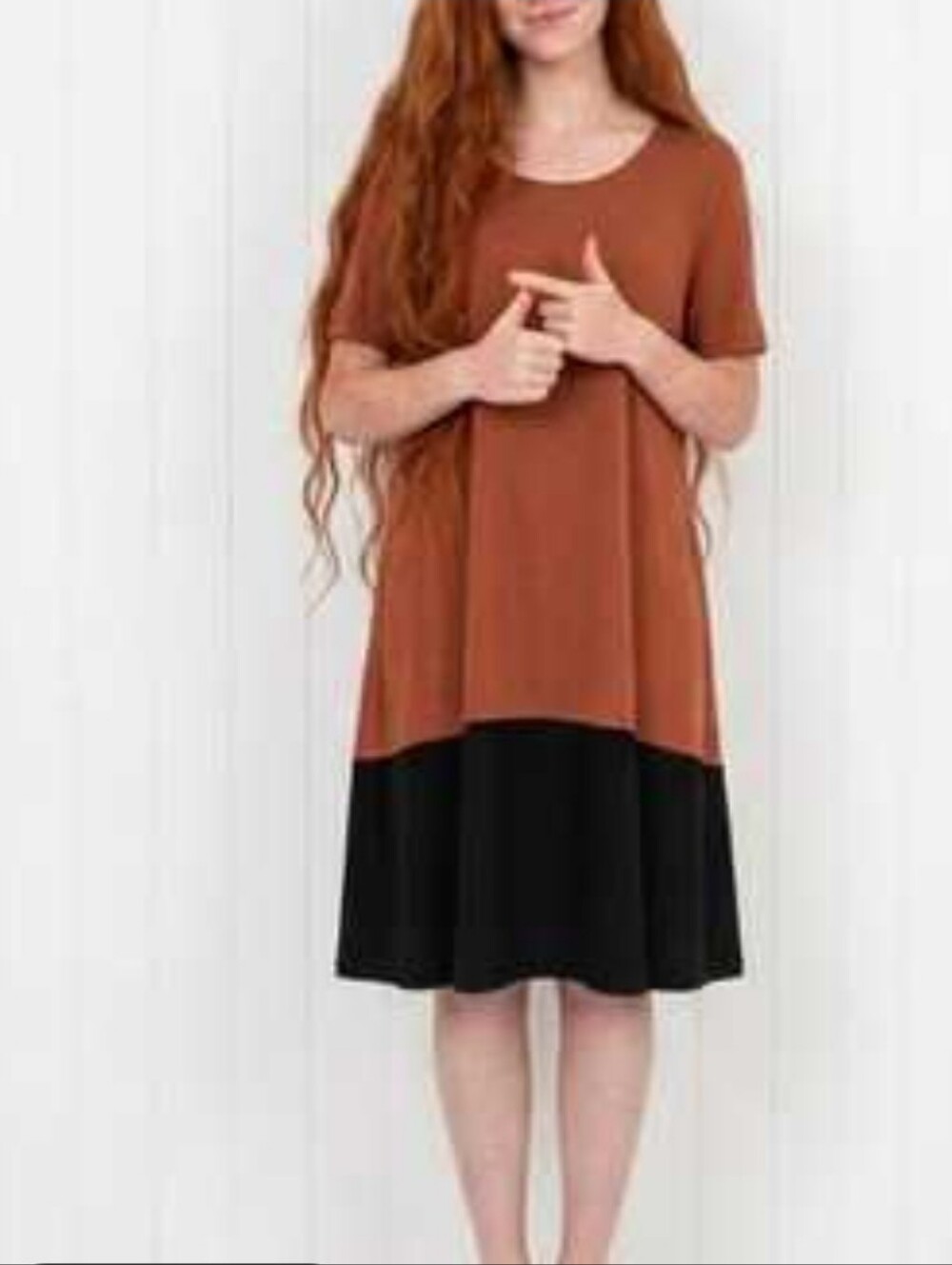 J. Jill Wearever Collection Womens Cognac Black Swing Dress Sz. MP